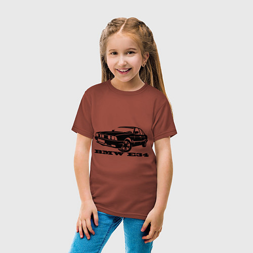 Детская футболка BMW e34 5 series / Кирпичный – фото 4