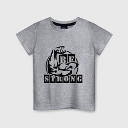 Футболка хлопковая детская Be strong, цвет: меланж