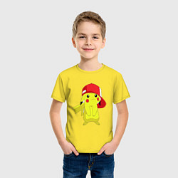Футболка хлопковая детская Пикачу цвета желтый — фото 2