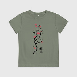 Футболка хлопковая детская Весна. Любовь, цвет: авокадо