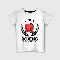 Футболка хлопковая детская Boxing Champions, цвет: белый