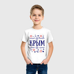 Футболка хлопковая детская Крым, цвет: белый — фото 2
