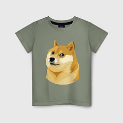 Футболка хлопковая детская Doge, цвет: авокадо