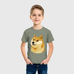 Футболка хлопковая детская Doge, цвет: авокадо — фото 2