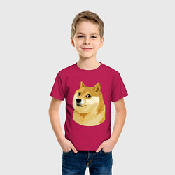 Футболка хлопковая детская Doge, цвет: маджента — фото 2