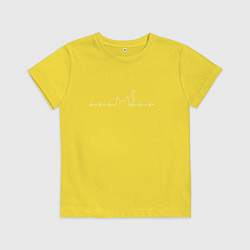 Футболка хлопковая детская Пульсирующий кот, цвет: желтый