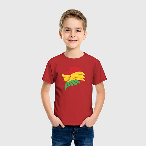 Детская футболка Лев - король / Красный – фото 3