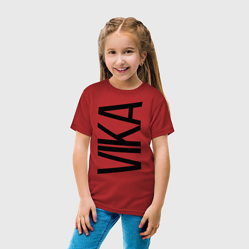 Детская футболка Вика / Красный – фото 4