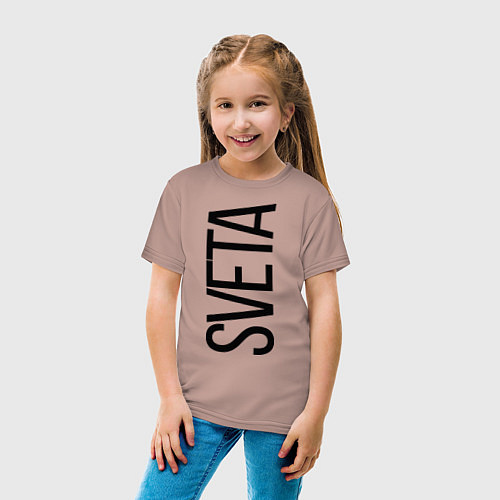 Детская футболка Света / Пыльно-розовый – фото 4