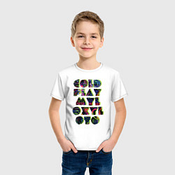 Футболка хлопковая детская Coldplay, цвет: белый — фото 2