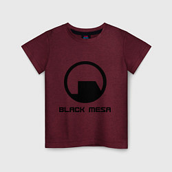 Футболка хлопковая детская Black Mesa: Logo, цвет: меланж-бордовый