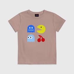 Футболка хлопковая детская Pac-Man Pack, цвет: пыльно-розовый