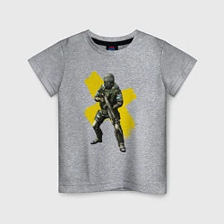 Футболка хлопковая детская STALKER: Yellow Cross, цвет: меланж