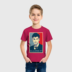 Футболка хлопковая детская Allons-y Poster, цвет: маджента — фото 2