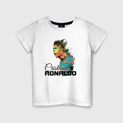 Футболка хлопковая детская Cristiano Ronaldo, цвет: белый