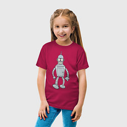 Футболка хлопковая детская Iron Bender, цвет: маджента — фото 2