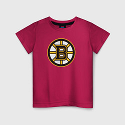 Футболка хлопковая детская Boston Bruins, цвет: маджента