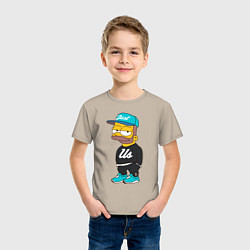 Футболка хлопковая детская Bart Just Us, цвет: миндальный — фото 2