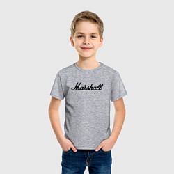 Футболка хлопковая детская Marshall logo, цвет: меланж — фото 2