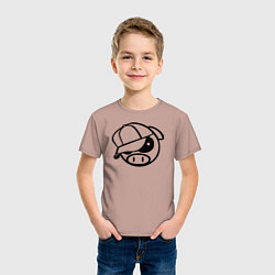 Футболка хлопковая детская SUBARY PIG, цвет: пыльно-розовый — фото 2