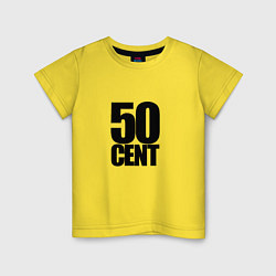 Футболка хлопковая детская 50 cent logo, цвет: желтый