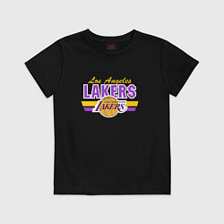 Футболка хлопковая детская Los Angeles Lakers, цвет: черный
