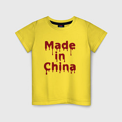 Футболка хлопковая детская Made In China, цвет: желтый