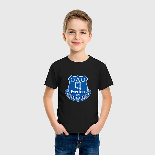 Детская футболка Эвертон logo - nil satis nisi optimum / Черный – фото 3