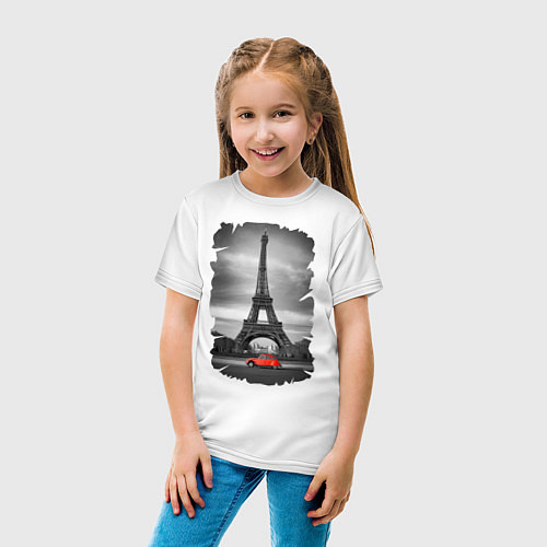 Детская футболка Эйфелева башня / Белый – фото 4