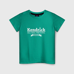 Футболка хлопковая детская Kendrick Lamar: The King, цвет: зеленый