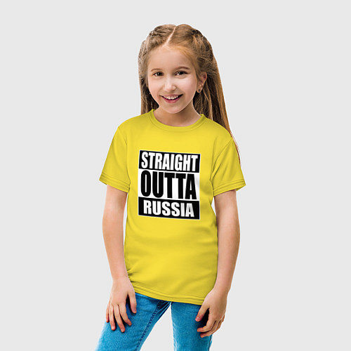 Детская футболка Straight Outta Russia / Желтый – фото 4