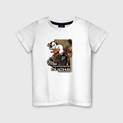 Футболка хлопковая детская Anaheim Ducks, цвет: белый