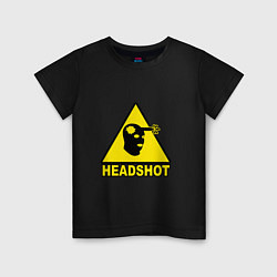 Футболка хлопковая детская Headshot CS:GO, цвет: черный
