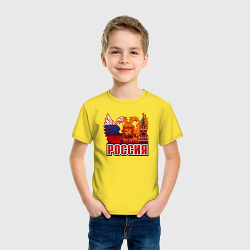 Детская футболка Россия / Желтый – фото 3