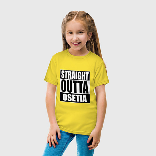 Детская футболка Straight Outta Osetia / Желтый – фото 4
