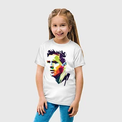 Футболка хлопковая детская Lionel Messi: fun-art, цвет: белый — фото 2