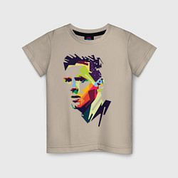 Футболка хлопковая детская Lionel Messi: fun-art, цвет: миндальный