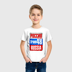 Футболка хлопковая детская Russia: from 48, цвет: белый — фото 2