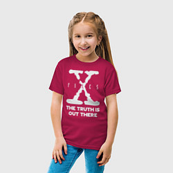 Футболка хлопковая детская X-Files: Truth is out there, цвет: маджента — фото 2