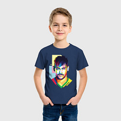 Футболка хлопковая детская Neymar: fun-art, цвет: тёмно-синий — фото 2