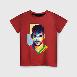 Футболка хлопковая детская Neymar: fun-art, цвет: красный