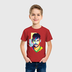 Футболка хлопковая детская Neymar: fun-art, цвет: красный — фото 2