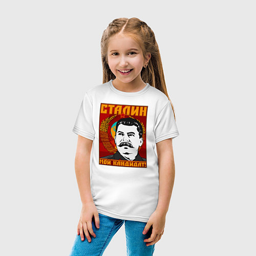 Детская футболка Сталин мой кандидат / Белый – фото 4