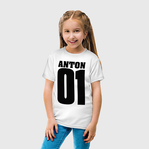 Детская футболка Антон 01 / Белый – фото 4