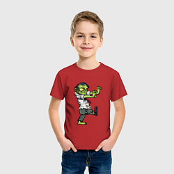 Футболка хлопковая детская Zombie, цвет: красный — фото 2