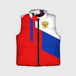 Детский жилет Russia: Geometry Tricolor, цвет: 3D-черный