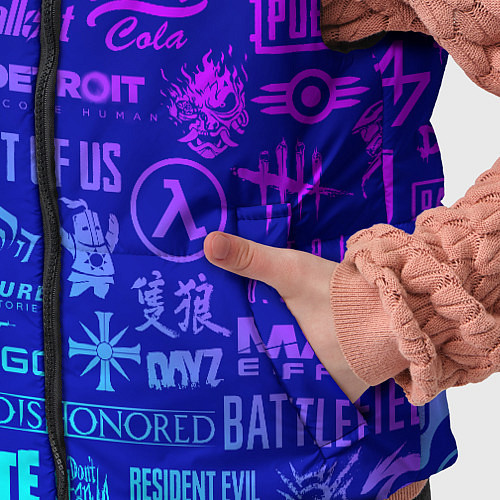 Детский жилет Неоновые геймерские лого / 3D-Красный – фото 5