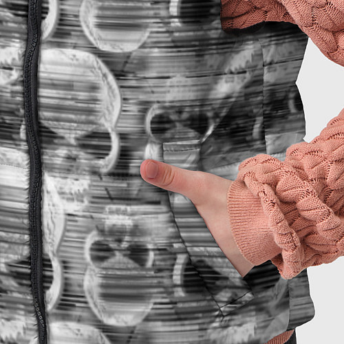 Детский жилет Серые черепа - растр / 3D-Красный – фото 5