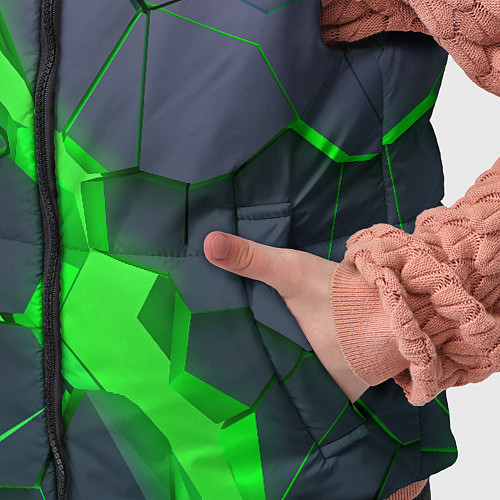 Детский жилет ЗЕЛЕНЫЙ РАЗЛОМ 3Д РАЗЛОМ / 3D-Красный – фото 5