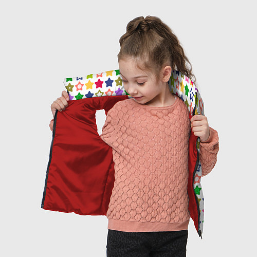 Детский жилет Разноцветные звездочки / 3D-Красный – фото 4
